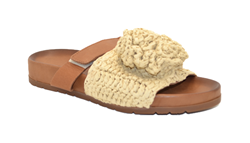 CIABATTONA CON FIORE RAFIA BEIGE